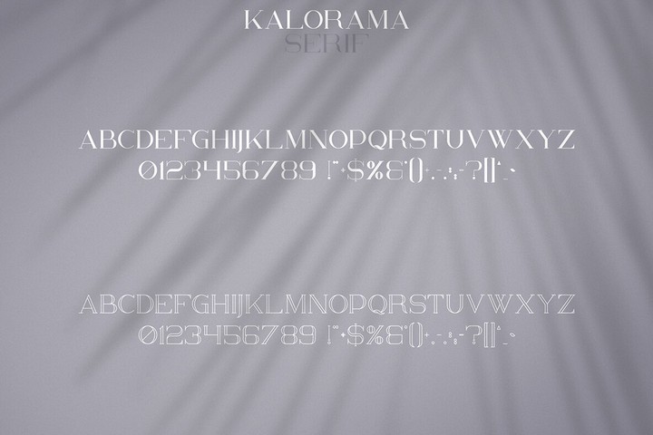 Beispiel einer Kalorama Regular-Schriftart